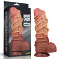 Pene in silicone platino a doppio strato da 10,5'' con corda