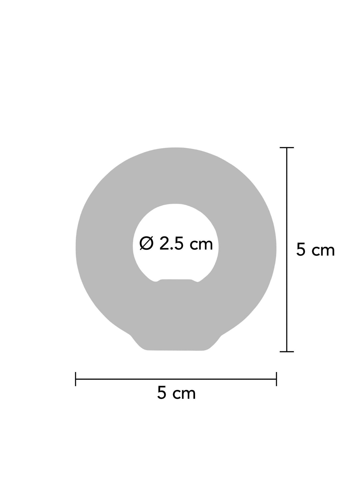 Anello a C con perno in silicone morbido nero